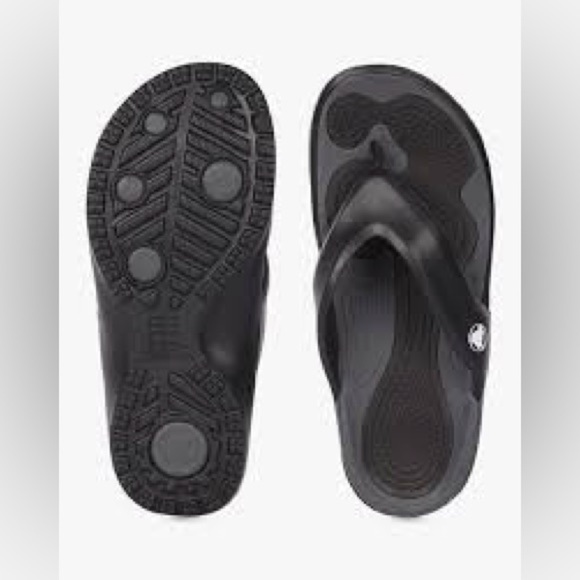 Crocs black flip flops unisex sizing - Picture 1 of 8